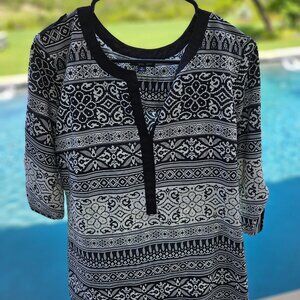 Antilia Femme Black & White Blouse Top